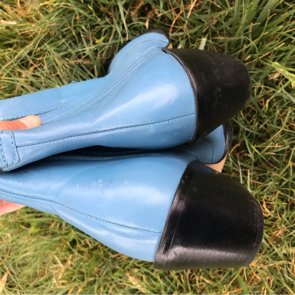 Intentionally Blank big western bootie ankle boot ocean blue leather size 39 9 - Picture 4 of 6